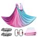 PRIOR FITNESS 5M Aerial Yoga Hammock Yoga Swing Set Premium Nylon Aerial Silk Fabric Yoga Strap Accessory with Carabiner, Daisy Chain for Bodybuilding,Workout, Indoor, Outdoor Rainbow