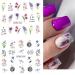 12 Sheets Colorful Flower Nail Art Stickers - Water Transfer Decals for Spring & Summer - Lily Tulip Butterfly & Dragonfly Designs - Nail Accessories for Women - Buy Online on GoSupps.com