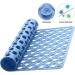 YINENN Non-Slip Bath Shower Mat | Machine Washable, Latex & Phthalate Free | Soft Bathroom Mat with Suction Cups | 30x17 Inch, Light Blue - Buy Online on GoSupps.com