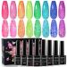 MIZHSE Neon Reflective Gel Polish Set, Reflective Glitter Gel Polish Sparkly Shiny Disco Shimmer Nail Polish Gel Kit Fluorescent Bright UV LED Soak Off Nail Gel Polish for DIY Nail Art Salon (Neon Reflective Gel Polish Set)