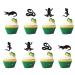 24Pcs Reptile Animals Cupcake Toppers Black Glitter Snake Crocodile Cake Decor Reptile Animals Cake Decorations for Baby Shower Reptile Pet Themed Birthday/Rainforest Party Decoration