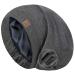 Hat Hut Silk Satin Sleep Cap Bonnet Hair Cover for Sleeping Silk Lined Beanie Hat for Natural Curly Hair Adjustable Night Cap DARK GREY 1
