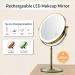 Nicesail Rechargeable Makeup Mirror with 7X Magnification | 3 Color Lighting | Adjustable Brightness | 360 Rotation | Double Sided | Antique Bronze - 8 Inch - Buy Online on GoSupps.com
