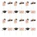 Povanjer Graduation Cupcake Toppers 2023 24-Piece Graduation Cupcake Toppers - Glitter Class of 2023 Graduation Cupcake Toppers Diploma Grade Caps Cake Toppers Picks for Graduation Rose Gold