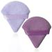 2 pieces of triangular powder quaste velvety powder quack to determine powder quacks with straps facial powder squad for pressed powder under the eye make-up (purple)
