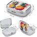 Stylish Tropical Fruit Pill Box - 2 Compartment Pineapple Print Organizer - Portable Decorative Metal Pill Case for Pocket & Purse - Buy Online on GoSupps.com