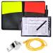 Chanehann Sport Referee Cards Set Red Card Yellow Card With Bag Point Book Pencil and Metal Referee for Football Basketball School Sports
