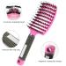 2-Piece Wild Boar Bristle Hair Brush Set - Black & Pink Frizz Control Oil Distribution No Snagging Brush - Buy Online on GoSupps.com