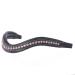 ExionPro Curved Padded Bling Crystal Leather Browband for Horse Bridles | Diamond Decorated Bling English Dressage Browbands | Crystal Color - Light Rose, Light Amethyst Havana (Choco Brown) Horse (Full Size)