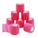 Qigui 8 roles self -adhering cohesive bandage lift bandage association fixing association elastic bandage pavement association for fingers hand toes and feet 5cm x 4.5m (pink)