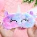 Cartoon Unicorn Eye Mask for Sleeping - Plush 3D Travel Sleep Mask for Adults & Kids - Breathable & Comfortable (Purple) - Buy Online on GoSupps.com