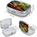 Pill Box Bird Parrot Painting Print - Decorative 2 Compartment Medicine Organizer | Portable Metal Pill Case for Pocket or Purse - Buy Online on GoSupps.com