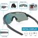 ROCKBROS Polarized Cycling Glasses with 4 Interchangeable Lenses Baseball Sunglasses for Men Womens UV400 Sports Sunglasses Black - Buy Online on GoSupps.com