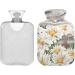 Naanle 1L Hot Water Bottle with Lid - Daisy Flower Design | Pain Relief & Heat Therapy for Back Hands and Feet - Buy Online on GoSupps.com