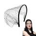 EUPSIIU Black Mesh Veil Headband Bridal Wedding Veil Headband Women Headpiece Lace Headband Tea Party Fascinator Veil Mesh Headband 1920s Headpiece for Women Girl Hair Clip (One Size Black)