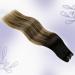 LAAVOO Real Hair Extensions - Ombre Sew-In Weft Tresses 30cm Black & Dark Brown Blayage 80g #1b/4/27 - Premium Quality Hair Extensions for Stylish Looks - Buy Online on GoSupps.com