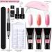 Gel Nail Polish Set with Lamp Starter Kit 3 Colors Pink Nude Gel Nail Polish Set Gel Nail Extension Kit No Wipe Base & Top Coat Gel Nail Kit Gift for Beginner DIY at Home - Buy Online on GoSupps.com