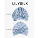 Lilysilk 100% Mulberry Silk Sleeping Cap for Curly Hair | 19 Momme Silk Bonnet Night Hat | Women's Hair Wrap with Elastic Band - Light Blue - Buy Online on GoSupps.com