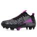 TOPSFEBA Soccer Cleats Mens Womens FG Football Boots Youth Training Shoes Outdoor 8 Women/6.5 Men Black Purple