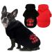 SUPJADE 2Pcs Meidum Dog Jumpers Costumes -Hoodies - Sweaters Coat Outfits Clothes Apparel for Winter Warm Coat Holiday Xmas Pet (Small Black+Red)