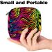 Stylish Rainbow Zebra Menstruation Pad Bag with Zipper - Women's Tampon & Napkin Organizer - Buy Online on GoSupps.com