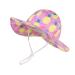 LANGZHEN Beach Sun Protection Hat for Baby Girls Adjustable Toddler Kids Hat Wide Brim Summer Play Hat with Chin Strap Pineapple 6-12 Months