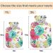 NAANLE 2L Hot Water Bottle with Cover - Red Flower Watercolor | Back Pain Relief & Hot/Cold Therapy - Buy Online on GoSupps.com