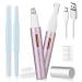 Nose & Ear Trimmer for Women Rechargeable Eyebrow Razor & Face Shaver Lady's Painless Portable Facial Hair Removal with Comb Dermaplane Tool for face Lips Body Leg (Purple)