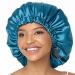 COMFYROLL Silk Satin Bonnet for Sleeping and Hair Protection - Adjustable  Double Layered Satin Cap for Curly Natural Hair   Blue