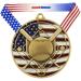 Decade Awards Baseball Patriotic Medal - 2.75 Inch Wide Baseball Medallion with Stars and Stripes American Flag V Neck Ribbon Gold