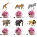 18pcs Safari Cupcake Toppers for Boys Girls Jungle Animal Safari Birthday Theme Paty Decorations Supplies Wild One Giraffe Tiger Lion Elephant Cake Decorations - Buy Online on GoSupps.com