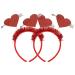 Minkissy 2 pieces Valentine's Day Heart Beanders Glitzer Red Love Heart Head Bopper Boillettes Wedding Festival hair bands for Valentine Wedding