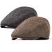2Pack Adjustable Newsboy Hats for Men - Black/Brown Tweed Ivy Caps - Large/X-Large - Buy Online on GoSupps.com