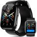 YHE Smart Watch 1.95" Blood Pressure Smart Watches for Men Women with Patented Cuff Fitness Watch with 24/7 Heart Rate Sleep Monitor Blood Oxygen Pedometer Blood Pressure Watch Supports Data Sharing - Black