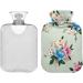 NAANLE Hot Water Bottle with Cover - Blue Pink Floral 1L for Back Pain Relief Hand & Foot Warmer Neck Heat & Cold Therapy - Buy Online on GoSupps.com