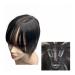 Bangs Clip in Bangs Transparent Swiss Lace Human Hair Bangs Clip In Fringe Hairpieces Extension For Women Breathable Remy Hair Bangs for Women Curved Bangs for Daily Wear (Color : 7x9 Natural black