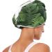 Tropical Green Leaves Hair Towel 2 Pack | Super Absorbent Quick Dry Turbans for Women & Girls - Buy Online on GoSupps.com
