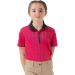 Horze Kids' Short Sleeved Equestrian Sun Shirt - Pink/Peacoat Dark Blue - XL (EU 158-164) | Moisture-Wicking, UV Protection, Mesh Under-Sleeves - Buy Online on GoSupps.com