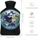 Earth Hot Water Bottle with Plush Cover - Perfect Bed Warmer for Adults & Children | 26.5x15.3cm | International Shipping Available - Buy Online on GoSupps.com