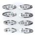 ALL in ONE 50pcs Metal Silver Oval Shape Snap Hair Clips/Barrettes for DIY 60mm