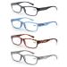 4 Pack reading glasses 1.25 men/women good glasses high quality rectangular comfortable great reading aid for men and women +1.25 4 colors