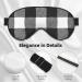 Premium Blackout Sleep Mask for Men & Women - Reusable Soft Eye Mask for Better Sleep Travel & Camping Essentials - Black and White Plaid Design - Buy Online on GoSupps.com