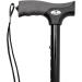 Vaunn Medical Easy Grip Adjustable Folding Cane Walking Stick - Compact & Safe Assistive Mobility Aid for Men, Women, Elderly, Disabled, and Pregnant - Black/Gray - Buy Online on GoSupps.com