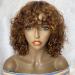Sakula Ombre Short Curly Bob Wig with Bangs | Non Lace Front Human Hair Wig | 180% Density Piano Brown Blonde | Water Wave Wig for Black Women | 12 P4/30 - Buy Online on GoSupps.com