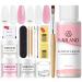 Saviland Acrylic Nail Kit for Beginner - White Pink Clear Acrylic Powder and Liquid Set with Acrylic Nail Brush Nail Forms Acrylic Nail Tool Kit with Everything for Home DIY & Nail Salon A2-Acrylic Nail Kit 10g