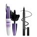 Black Voluminous Mascara & Waterproof Eyeliner Pen Set- Smudge-Proof Long-Lasting Colored Mascara Liquid Matte Eyeliner 5D Lengthening Curling Thick Lashes Color Mascara Tubing Women Vegan Eye Makeup