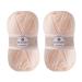2 Pcs Crochet Yarn  Feels Soft 280 Yards Assorted Colors 4ply Acrylic Yarn Yarn for Crochet & Hand Knitting-Skin Color