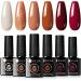 UR SUGAR 6-Piece Autumn Winter Gel Nail Polish Set - Nude, Caramel, Pumpkin, Burgundy, Red, Orange Glitter - Halloween Christmas Gifts - Soak Off Gel Nail Art Manicure Kit - Buy Online on GoSupps.com