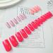 Chrome Pink Press on Nails - Medium Square Full Cover Acrylic Glossy Glue-on Fake Nails - 24pcs Aurora Pearl Flash Design for Women Nail Manicure Kit - Buy Online on GoSupps.com