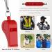 Pack of 3 Red Plastic Sports Whistles with Lanyard - Ideal for Lifeguard Trainers | 4.7 x 4.6 cm - International Shipping Available - Buy Online on GoSupps.com